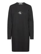 Monologo Milano Ls Tee Dress Knælang Kjole Black Calvin Klein Jeans