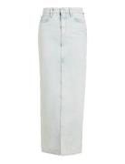 Front Split Maxi Denim Skirt Lang Nederdel Blue Calvin Klein Jeans