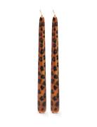 Leopard Candle - Set Of 2 Home Decoration Candles Pillar Candles Brown...