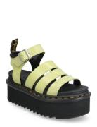 Blaire Quad Lime Green Distressed Patent Shoes Summer Shoes Platform S...