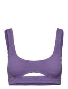 Sasha Crop Swimwear Bikinis Bikini Tops Bandeau Bikinitops Purple Bond...