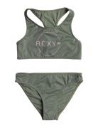 Basic Active Crop Top Set Bikini Green Roxy