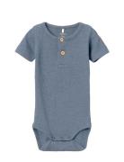 Nbmkab Ss Body Noos Bodies Short-sleeved Blue Name It
