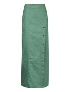 Washed Twill Long Skirt Lang Nederdel Green Cannari Concept