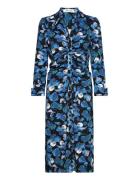Dvf Sheska Midi Dress Knælang Kjole Blue Diane Von Furstenberg