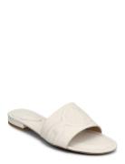 Alegra Iii Nappa Leather Slide Sandal Flade Sandaler White Lauren Ralp...