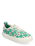 Tomato All Over Laces Trainers Shoes Sneakers Canva Sneakers Green Bob...
