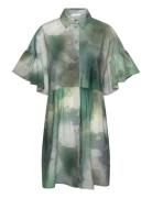 Clamecy Gathered Shirt Dress Aop&Solid Kort Kjole Green Tamaris Appare...