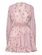 Patchwork Mini Shirt Dress Kort Kjole Pink By Ti Mo