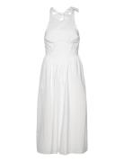 Kylen Poplin Midi Dress Knælang Kjole White Bardot