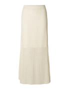 Slfagny Hw Long Knit Skirt Lang Nederdel Cream Selected Femme