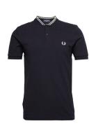 Bomber Collar Pique Tops Polos Short-sleeved Navy Fred Perry