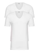 Jbs 2-Pack T-Shirt V-Neck Gots Tops T-Kortærmet Skjorte White JBS