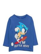 Nmmnuuk Sonic Ls Top Box Vde Tops T-shirts Long-sleeved T-Skjorte Blue...