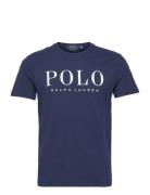 Custom Slim Fit Logo Jersey T-Shirt Tops T-Kortærmet Skjorte Blue Polo...