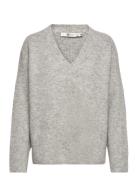 Alphagz V-Pullover Tops Knitwear Jumpers Grey Gestuz