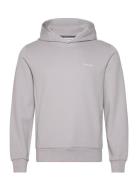 Micro Logo Repreve Hoodie Tops Sweatshirts & Hoodies Hoodies Grey Calv...