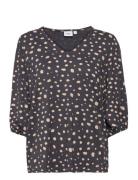 Minasz V-N Blouse Tops Blouses Long-sleeved Navy Saint Tropez