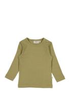 T-Shirt Nor Ls Tops T-shirts Long-sleeved T-Skjorte Green Wheat