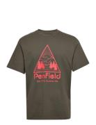 Triangle Mountain Graphic Ss T-Shirt Tops T-Kortærmet Skjorte Khaki Gr...