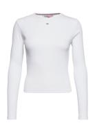 Tjw Bby Essential Rib Ls Tops T-shirts & Tops Long-sleeved White Tommy...