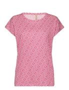 Sc-Felicity Aop Tops T-shirts & Tops Short-sleeved Pink Soyaconcept