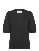 Darsy Puff Sleeve T-Shirt Tops T-shirts & Tops Short-sleeved Black Min...