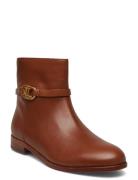 Briela Burnished Leather Bootie Shoes Boots Ankle Boots Ankle Boots Fl...