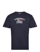 Tjm Clsc 1985 Rwb Curved Tee Tops T-Kortærmet Skjorte Navy Tommy Jeans