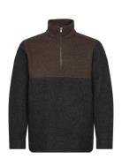 Akklaus Colour Block Tops Sweatshirts & Hoodies Sweatshirts Brown Aner...