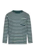 Striped Long Sleeves T-Shirt Tops T-shirts Long-sleeved T-Skjorte Gree...