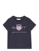 Archive Shield Ss T-Shirt Tops T-Kortærmet Skjorte Navy GANT
