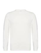 Long-Sleeved Pique Cotton T-Shirt Tops T-Langærmet Skjorte White Mango