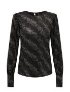 Onlpella L/S Foil Puff Top Jrs Tops Blouses Long-sleeved Black ONLY