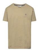Shield Ss T-Shirt Tops T-Kortærmet Skjorte Khaki Green GANT