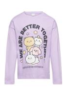Top Long Sleeve Young Girl Tops T-shirts Long-sleeved T-Skjorte Purple...