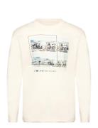 Printed Longsleeve Tops T-Langærmet Skjorte Cream Tom Tailor