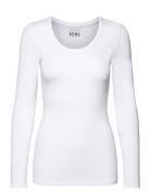Ihzola Plain Ls Tops T-shirts & Tops Long-sleeved White ICHI
