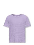Koglumi S/S O-Neck Cross Back Jrs Tops T-Kortærmet Skjorte Purple Kids...
