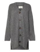 Passage Fluffy Knit Cardigan Tops Knitwear Cardigans Grey HOLZWEILER