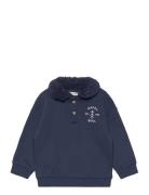 Cotton Polo Sweatshirt Tops Sweatshirts & Hoodies Sweatshirts Navy Man...
