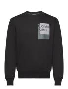 Overlay Box Logo Sweatshirt Tops Sweatshirts & Hoodies Sweatshirts Bla...