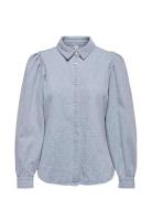 Onlrocco-Eliza Ls Dnm Shirt Bj Tops Shirts Long-sleeved Blue ONLY