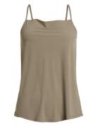 Ann Crossed Back Top Sport T-shirts & Tops Sleeveless Khaki Green Reth...