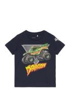 Nmmfeodor Monsterjam Ls Top Box Vde Tops T-Kortærmet Skjorte Navy Name...