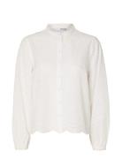 Slftatiana L/S Embr Shirt Noos Tops Shirts Long-sleeved White Selected...