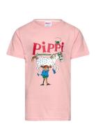 Pippi T-Shirt Tops T-Kortærmet Skjorte Pink Martinex