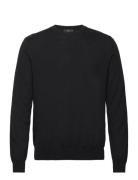 Merino Wool Washable Sweater Tops Knitwear Round Necks Black Mango