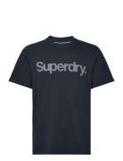 Core Logo City Loose Tee Tops T-Kortærmet Skjorte Navy Superdry