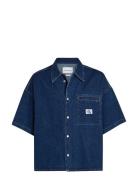 Relaxed Short Sleeve Shirt Tops Shirts Short-sleeved Blue Calvin Klein...